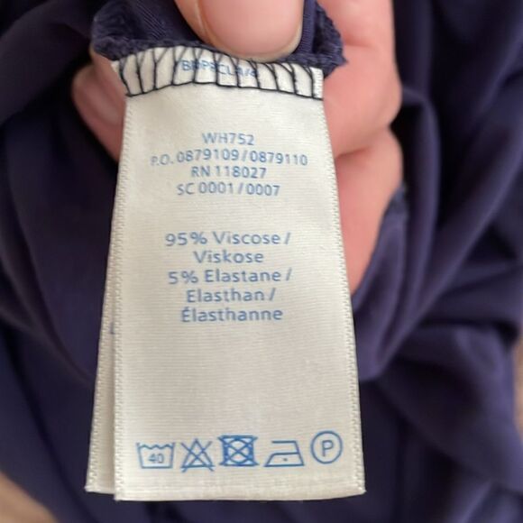 Boden Empire Waist Jersey Maxi Dress Navy Sleeveless Size 8L Read Description! - Picture 13 of 14